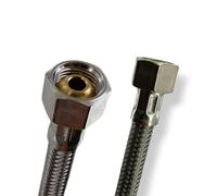 DL-pro 80 cm Reinforced Flexible Hose 3/8 x 3/8 Inch Female Thread / Female with Cone Seal According to KTW-A W270 Shower Hose with Stainless Steel Mesh for Tap Fitting