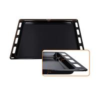 DL-pro Enamelled Pyrolysis-proof Baking Tray, 440 x 370 x 21 mm, Black, Premium Quality for Bosch, Siemens, Constructa, Junker, Viva Ovens