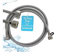 DL-pro Inlet Hose Extension 2 m 3/4 Inch Straight/Straight -15° to +90° Stainless Steel for Washing Machine Dishwasher Dishwasher