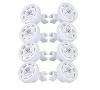 DL-pro Premium Quality 8 x Basket Wheels for Upper Dishwasher, Suitable for Bosch Siemens Neff AEG Bauknecht Whirlpool Ikea 424717, Plastic, White, 25 mm Diameter