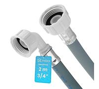 DL-pro Universal 2 m Water Hose Inlet Hose 3/4 Inch Straight/Angled 60 Bar for Washing Machine Tumble Dryer Dishwasher