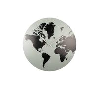 [DL] Wall Clock World Map Metal Grayed Jade