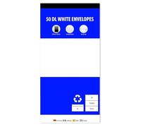 DL White Mailing Envelopes Pack of 50 | 80 GSM Premium Quality Office Peal & Seal Envelopes for Posting mailing Home Office and Ecommerce Etc