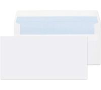 DL White Wallet Envelopes No Window 220 x 110mm - 80GSM Thick Self Seal, Fully Opaque & Printer Safe Mailing Envelopes - Ideal for Home, Office & Commercial Use (125)