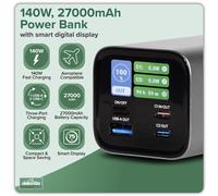 Dellonda 140W Power Bank, 27000mAh, 3-Port Portable Charger, Smart Digital Display, USB-C PD3.1 - DL168
