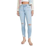 DL1961 Women's Farrow Skinny-High Rise Instasculpt Ankle, Baby Blue Distressed, 25