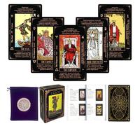 DLAGOMLIFE Tarot Cards for Beginners, Classic Tarot Cards with Meanings on Them for Beginners to Expert-Black