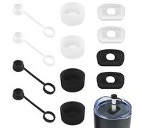 DLAND 12-Pack Silicone Spill-Resistant Set for Stanley Cup 1.0 40oz/30oz, Straw Covers + Square & Round Plug Caps, Food-Grade Reusable Dust Protection
