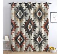 DlaQoryx Aztec Blackout Curtains Southwestern Tribal Native American Curtain for Living Room, Bedroom Home Decor Window Drapes, 66x54 Inch 2 Panels Extra Wide Eyelet Thermal Curtains