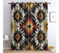 DlaQoryx Southwestern Aztec Blackout Curtains 72 Inch Drop 2 Panels Abstract Boho Tribal Geometric Curtains for Bedroom, Eyelet Thermal Curtains & Drapes, Living Room Home Decor Window Curtains 46x72