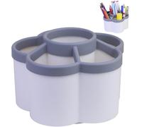 DLBTWDOYLS 360 Degree Rotating Desktop Organiser - 6 Compartment Plastic Pen Holder, Rotating Storage Shelf for Office, School, Study Stationery or Dressing Table Supplies