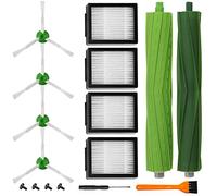 DLD Replacement Accessory Kit for iRobot Roomba i7 i7+/i7 Plus E5 E6 Vacuum Cleaner.Replacement Parts Set (2 Set of Multi-Surface Rubber Brushes,4 Side Brushes,4 Filters,1 Tools)