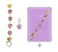 DLDXGXNR Stylish Kindle Strap & Type-C Dust Plug Charm Set for E-Reader, Kindle Accessories - Decorative Hands-Free Reading Holder, Hand Grip Chain, Bookish Gifts for Women & Girls (Purple heart)