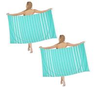 Dlebay Turkish Beach Towel Oversized 39 x 72 Mint Green 2 Pack