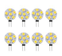 DLEDMOP Bi-Pin LED Disc Light Bulb G4 LED Bulb 12V AC/DC Bi-Pin Base Ceiling Recessed Puck Light Bulb for RV Camper and Marine Boat 1W-4PCS WarmWhite