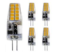 DLEDMOP LED Capsule Bulb G4 LED Bulb 3W 5W T3 JC Bi-Pin Base AC 12V Daylight White 6000K for Under Cabinet Puck Light Chandelier Lighting,Warm White,5W-5PCS
