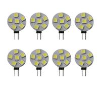 DLEDMOP Side Pin Base LED G4 LED Bulb 2W Bi-Pin LED Disc JC Side Pin 12V-24V AC/DC Low Volt CRI>85 350 Lumens 1W-8PCS WarmWhite