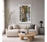 DLERFLOVR Canvas Wall Art Unframed Zen-Like Mountain Forests Streams Canvas Prints Artwork Ancient Banyan Tree Buddha Statue Art Print Wall Poster Decor for Living Room, Hallway or Office, 70x100cm,
