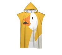 DLERFLOVR Changing Robe with Hooded, Cute Duck Windproof Towel for Adults Funny Animals Poncho Wetsuit Changing for Beach, Surfing, Outdoor Sports,Swimming