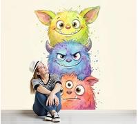 DLERFLOVR Creative Ideas Wall Murals, 400x280cm Large Photo Wallpaper Monster Stacks Wall Covering Fabric DIY Wall Decoration for Living Room Bedroom Office, Beige