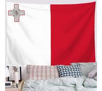 DLERFLOVR Cross Symbol Tapestry Wall Hanging - Maltese Flag Wall Tapestries Aesthetic Home Decor for Bedroom Living Room Nursery, 100x75 cm, Red