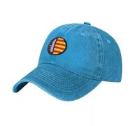 DLERFLOVR Flag of Mallorca Baseball Caps, Full Cotton Men's Hats & Cap, Roundel Flag Adjustment Hats for Golf Running Sports Outdoor Workouts Blue