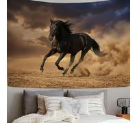 DLERFLOVR Galloping Horses Tapestry for Bedroom Aesthetic, 150x130 cm Tapestries Wall Hanging Dark Clouds Covered The Desert Wall Art for Living Room College Dorm Home Decorations, Brown