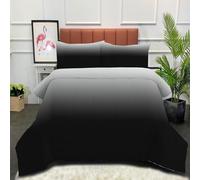 DLERFLOVR Gray Gradient Coverless Duvet 200x200cm All Seasons Quilt Simple Style Coverless Bedding Set Lightweight Comfort Duvets with Pillowcases, Light Gray