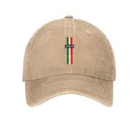 DLERFLOVR Italy Flag Washed Cotton Baseball Cap, Italian Patriotic Distressed Baseball Caps Vintage Sports Hat for Outdoor Golf Tennis Khaki