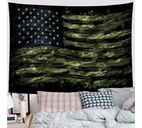 DLERFLOVR Military camouflage Tapestry Wall Hanging - American flag Wall Tapestries Aesthetic Home Decor for Bedroom Living Room Nursery, 100x75 cm, green
