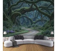 DLERFLOVR Moss and Vines On Ancient Trees Photo Wallpaper Ancient Forest Wall Mural Silk Wall Décor Art Poster Picture Design for Living Room Bedroom Dorm Décor 300x210cm, Dark Green