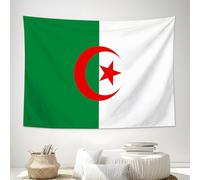 DLERFLOVR National Culture Tapestry Wall Hanging - Algerian Flag Wall Tapestries Aesthetic Home Decor for Bedroom Living Room Nursery, 200x150 cm, Green