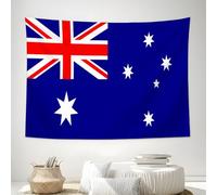 DLERFLOVR National Pride Tapestry Wall Hanging - Australian Flag Wall Tapestries Aesthetic Home Decor for Bedroom Living Room Nursery, 150x130 cm, Indigo