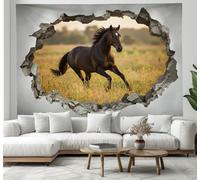 DLERFLOVR Naturalistic Realism Wall Hanging - 150x100 cm Yoga Meditation Tapestry Horses Galloping Across The Fields Tapestries Wall Art for Bedroom, Living Room, Cafe & Dining Room, Grey