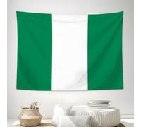 DLERFLOVR Patriotism Tapestry Wall Hanging - Nigerian Flag Wall Tapestries Aesthetic Home Decor for Bedroom Living Room Nursery, 150x100 cm, Green