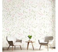 DLERFLOVR Small Vine Leaves Wallpaper 200x140cm - Retro Style Wall Mural Sage Green Photo Wallpaper Silk Contact Paper for Living Room Bedroom TV Backdrop Hallway
