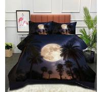 DLERFLOVR Super King Duvet - Palm Trees Night Sky Coverless Duvet - All Seasons The Vast Universe Duvet- Quilt with Pillowcases - Lightweight Washable Comforter 240x260cm Purple