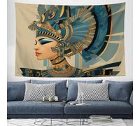 DLERFLOVR Tapestry Egyptian Woman Wall Hanging Tapestry Ancient Headdress Tapestries Wall Art Decor for Bedroom, Dorm, College, Living Room, 100x75 cm Blue
