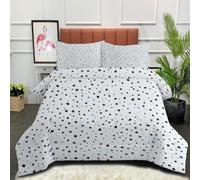 DLERFLOVR Twinkle Twinkle Little Star Coverless Duvet Double 2, Coverless Duvets Simple Style Cosy and Lightweight 200x200cm Quilt with Pillowcase for All Seasons, Black And White