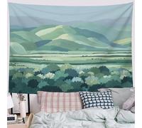 DLERFLOVR Vast Fields Tapestry Wall Hanging 150x130 cm Tapestries Minimalist Abstract Style Wall Decor Wall Art Home Decoration for Bedroom, Dorm, Living Room, Light Green