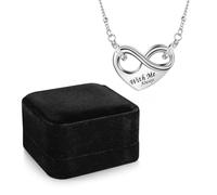 Dletay Infinity Cremation Urn Necklace for Ashes Heart Ash Necklace for Women Memorial Cremation Jewelry Ash Holder, Stainless Steel, No Gemstone