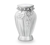 Dletay Small Urns for Human Ashes Keepsake 2.85 Inch Mini Cremation Urns for Mom Dad Aluminum Small Urns for Ashes Mini Keepsake Sharing Urns-Marble White