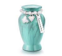 Dletay Small Urns for Human Ashes Keepsake 2.85 Inch Mini Cremation Urns for Mom Dad Aluminum Small Urns for Ashes Mini Keepsake Sharing Urns-Mint Green