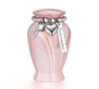 Dletay Small Urns for Human Ashes Keepsake 2.85 Inches Memorial Mini Cremation Urn for Women Men Aluminum Decorative Funeral Urns - Pink Gold Vein