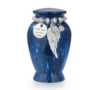 Dletay Small Urns for Human Ashes Keepsake 2.85 Inches Memorial Mini Cremation Urn for Women Men Aluminum Decorative Funeral Urns - Starlit Galaxy Blue