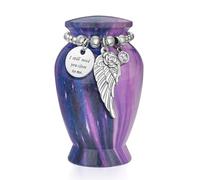 Dletay Small Urns for Human Ashes Keepsake 2.85 Inches Memorial Mini Cremation Urn for Women Men Aluminum Decorative Funeral Urns - Purple Galaxy
