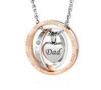 Dletay Urn Necklace for Ashes Stainless Steel Cremation Jewelry Memorial Ash Necklace for Men Women Urn Pendant Ashes Holder, Stainless Steel, No Gemstone