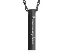 Dletay Urn Necklaces for Ashes Memorial Cremation Necklace Stainless Steel Necklace for Ashes of Loved One Urn Pendant Keepsake Ashes Necklace Jewelry for Women Men -Forever in my heart, Stainless