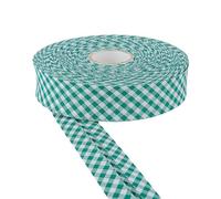 DLF 30mm Cotton Gingham Bias Binding Tape |Double Fold- 5m & 25m Options |Soft Edging for Sewing, Bunting, Crafts, Quilting, Piping & Garment Finishing(Bottle Green, 5m)
