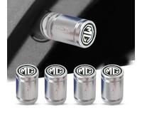 4pcs Car Tyre Valve Caps for MG ZS EV 2021-2024,Metal Corrosion Resistant Automotive Tyres Stem Dust Covers Screw-On with Seal Auto Tire Valve Stem Caps Car Accessories,Silver